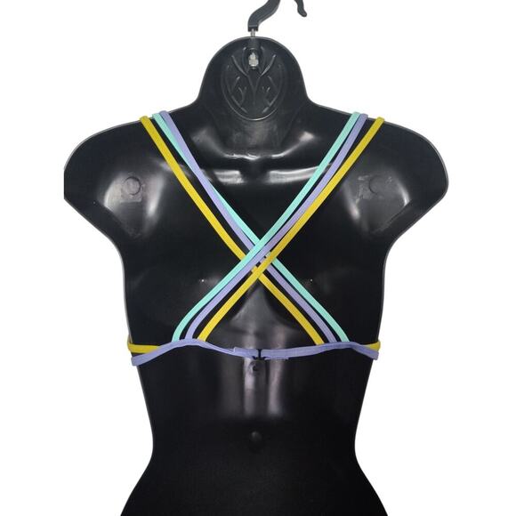 Victoria Secret Colorblock Triangle Black Womens Size Small - Picture 2 of 3